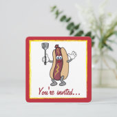 Koch mit Hot Dog Einladung (Stehend Vorderseite)