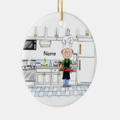 Koch, mit Hut - Männlich Keramik Ornament (Rechts)