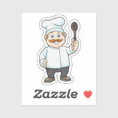 Koch mit Koch Hut & Soup Löffel Aufkleber (Blatt)