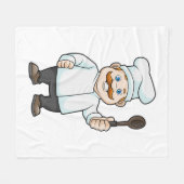 Koch mit Koch Hut & Soup Löffel Fleecedecke (Vorderseite (Horizontal))