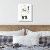 Koch mit Koch Hut & Soup Löffel Leinwanddruck (Insitu (Schlafzimmer))