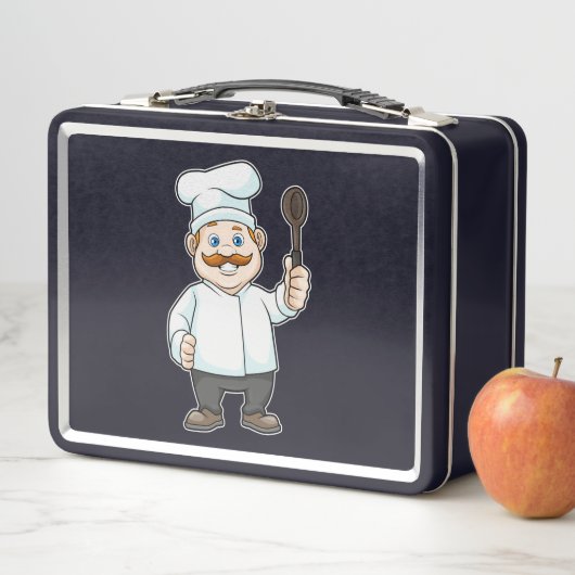 Koch mit Koch Hut & Soup Löffel Metall Brotdose (Beispiel)