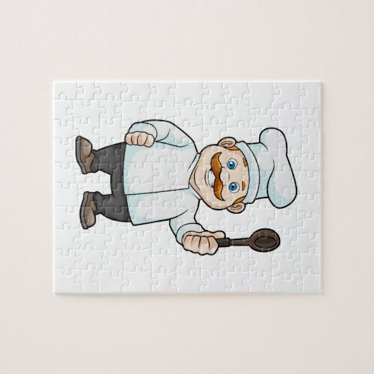 Koch mit Koch Hut & Soup Löffel Puzzle (Horizontal)