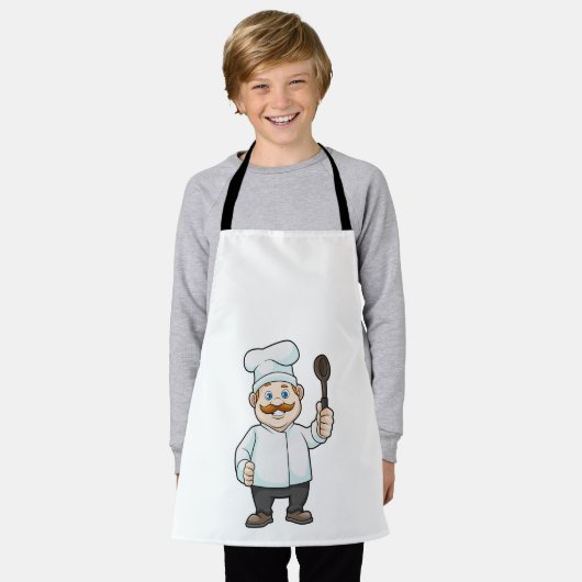 Koch mit Koch Hut & Soup Löffel Schürze (Getragen)