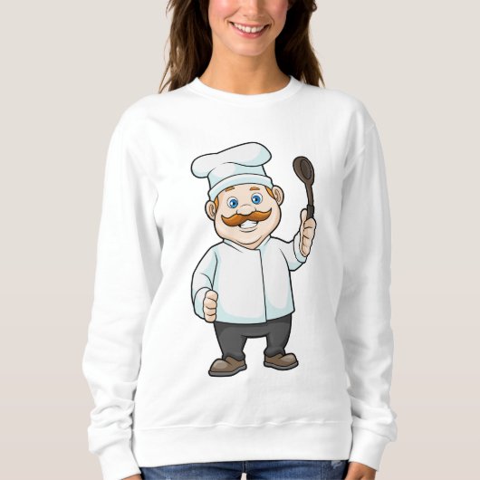 Koch mit Koch Hut & Soup Löffel Sweatshirt (Vorderseite)