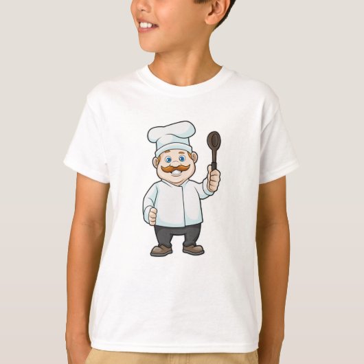 Koch mit Koch Hut & Soup Löffel T-Shirt (Vorderseite)