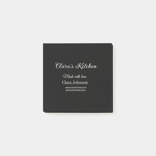 Koch mit Kochecke und Name des Restaurants Post-it Klebezettel (Vorderseite)