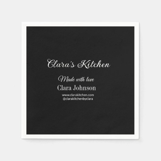 Koch mit Kochecke und Name des Restaurants Serviette (Vorderseite)