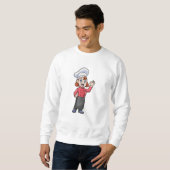 Koch mit Kochen Schürze Sweatshirt (Vorne ganz)