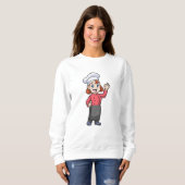Koch mit Kochen Schürze Sweatshirt (Vorne ganz)