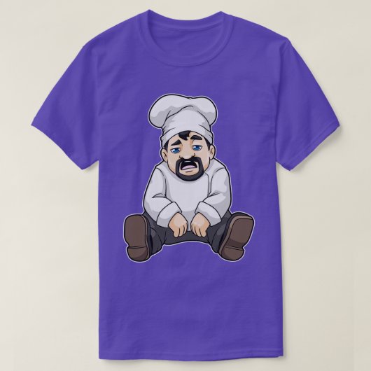 Koch mit Kochmütze Bart T-Shirt (Design vorne)