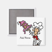 Koch mit kundenspezifischem Namen für Konditorei Magnet (Vorderseite/Rückseite)