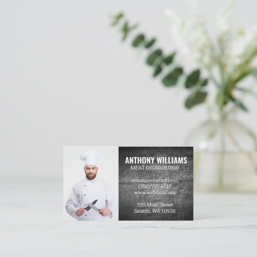 Koch mit Messern Visitenkarte (Stehend Vorderseite)