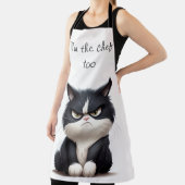 Koch mit mürrischer Katze Schürze (InSitu)