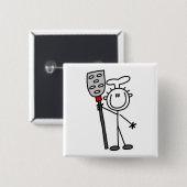 Koch mit Pfanne Button (Vorne & Hinten)
