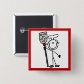 Koch mit Pfanne Button (Vorne & Hinten)