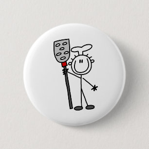 Koch mit Pfanne Button