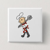 Koch mit Salat-Zange-Knöpfen Button (Vorderseite)