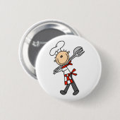 Koch Mit Salatzange Button (Vorne & Hinten)