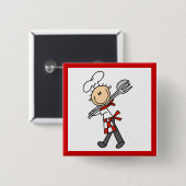 Koch Mit Salatzange Button (Vorne & Hinten)