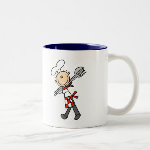Koch mit Salatzangen T-Shirts und Geschenke Zweifarbige Tasse