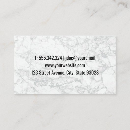 Koch mit Servierplatter | Marmor Visitenkarte (Rückseite)