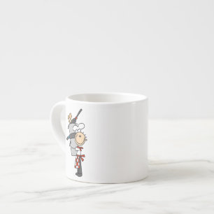 Koch mit Töpfen und Pfannen Espressotasse