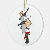 Koch mit Töpfen und Pfannen Keramik Ornament (Links)