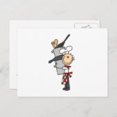 Koch mit Töpfen und Pfannen Postkarte (Vorne/Hinten)