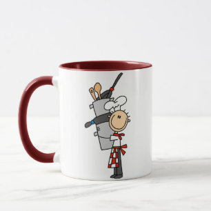 Koch mit Töpfen und Pfannen Tasse