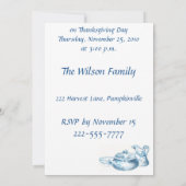 Koch mit Tureen des Suppen-und Frucht-Erntedanks Einladung (Rückseite)