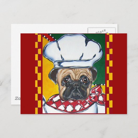 Koch Mops Postkarte (Vorne/Hinten)