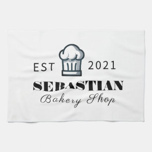 Koch Name Bakery Shop Logo Geschirrtuch