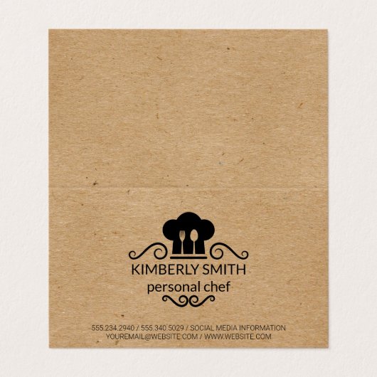 Koch | Natürlich Visitenkarten (Außenseite Aufgefaltet)