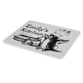 Koch Niedlich Bunny Personalisierte Vintage Kunst Schneidebrett (Ecke)