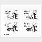 Koch Niedlich Bunny Rechteckiger Aufkleber (Blatt)