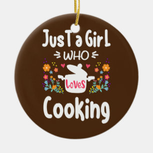 Koch Nur Ein Mädchen Das Kochen Liebt Chef Vintage Keramik Ornament