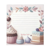 Koch Pastell Desserts nach Maß Notizblock (Vorderseite)