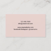 Koch Pastry Gold Knife Elegant Rosa Visitenkarte (Rückseite)