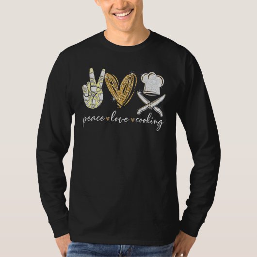 Koch Peace Liebe Cooking Cooking T-Shirt (Vorderseite)
