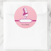 Koch Personalisierte große Labels Runder Aufkleber (Tasche)