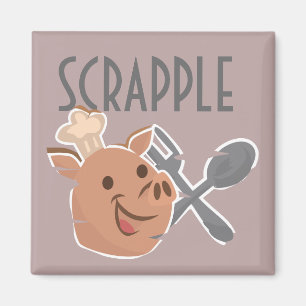 Koch Pig Kochen Scrapple Cartoon Magnet