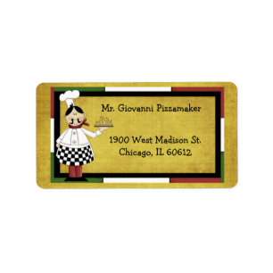 Koch Pizzaserin Adressaufkleber