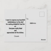 Koch Postcard danken Postkarte (Rückseite)