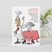 Koch Probe Dinner mit Hunden individuell Einladung (Stehend Vorderseite)