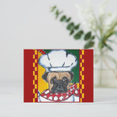 Koch Pug Postkarte (Stehend Vorderseite)