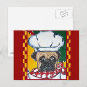 Koch Pug Postkarte (Vorne/Hinten)