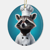 Koch Raccoon Keramik Ornament (Links)