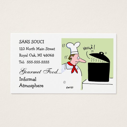 Koch Restaurant Catering Humour Business Card (Vorderseite)