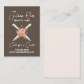 Koch Restaurant Cook Knife Floral Visitenkarte (Vorne/Hinten)